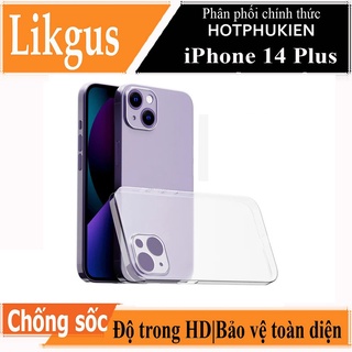 Ốp lưng chống sốc trong suốt cho iPhone 14 / 14 Plus hiệu Likgus Crashproof chống va đập - hotphukien phân phối