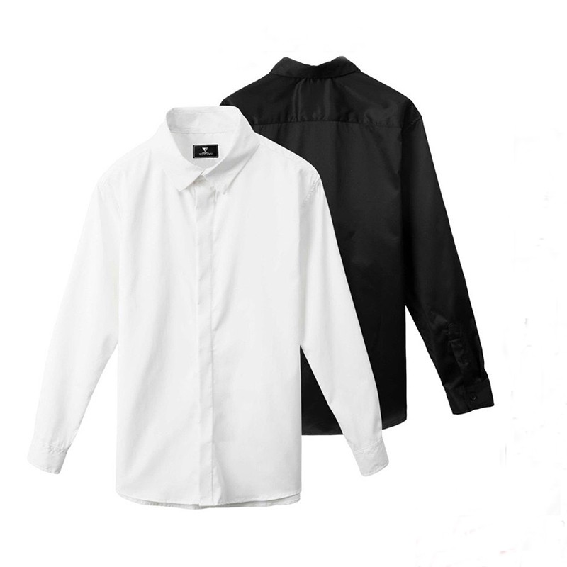 Áo Sơ Mi Nam Giấu Cúc Dài Tay Gấp Hộp, Áo Sơ Mi Nam Hàn Quốc Vải Lụa Mềm Mịn Cao Cấp VNXK | BigBuy360 - bigbuy360.vn