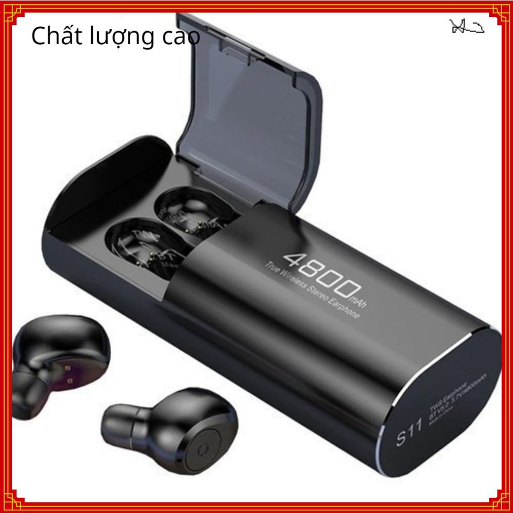 Tai nghe Bluetooth Không Dây Nhét Tai Kiêm Sạc Dự Phòng Amoi S11 TWS Nâng Cấp Hơn i7, i9, i12, F9, F9 Pro AdeleteShop