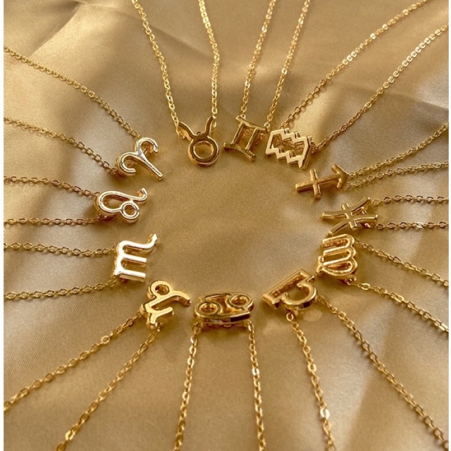 Vòng cổ mặt hình 12 cung hoàng đạo xinh màu sắc vàng đồng sang trọng Hàn Quốc Tinu accessories shop