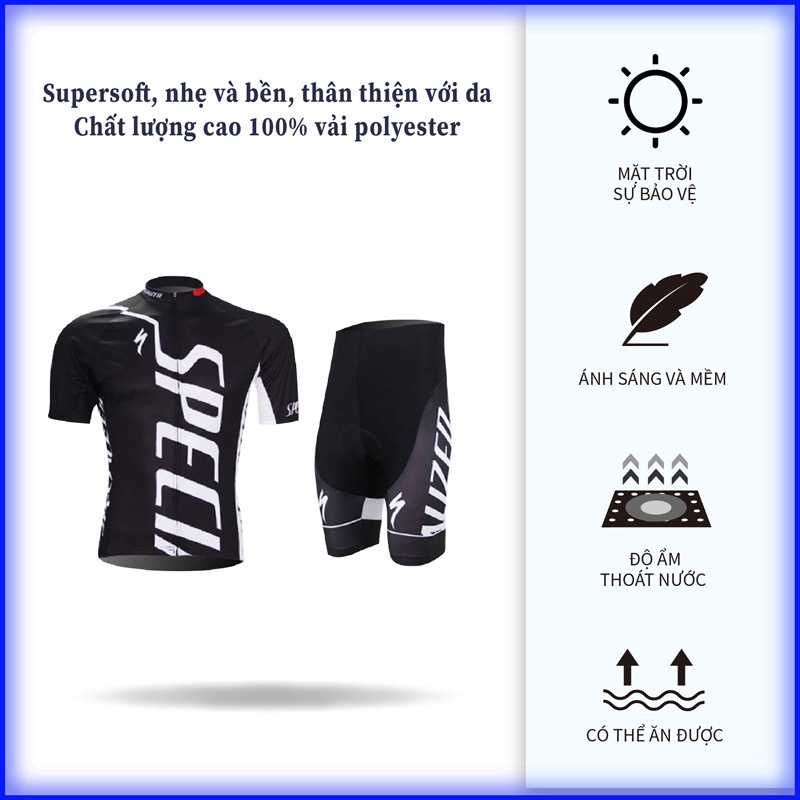 SPECI Áo đi xe đạp tay ngắn dành cho nam giới thể thao ngoài trời Bộ Jersey đi xe đạp Nhanh khô với khả năng tản nhiệt hấp thụ mồ hôi và mồ hôi
