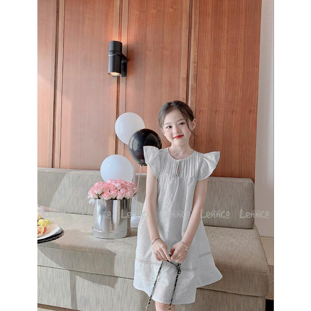 Váy thô thêu trắng Lennco cho bé gái