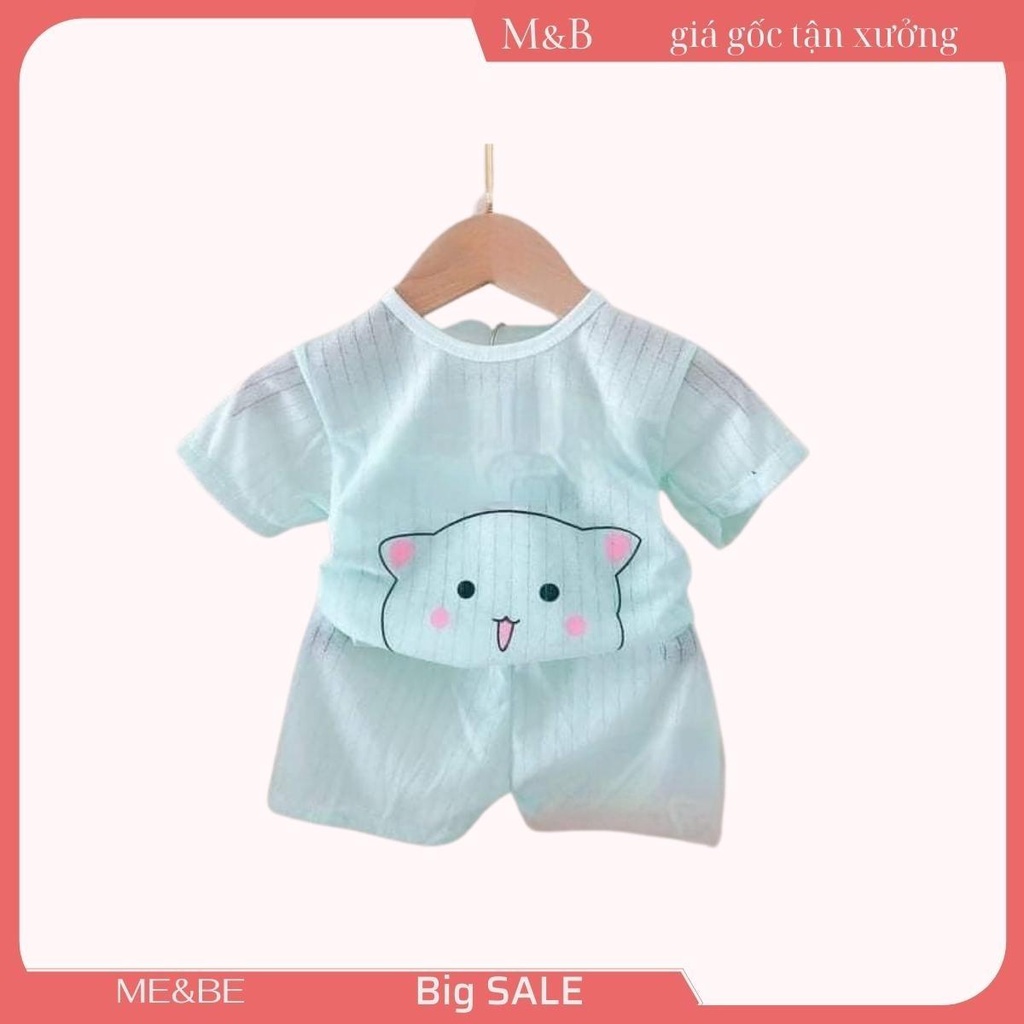 Đồ Bộ Bé Trai Bé Gái trẻ sơ sinh cộc tay cotton giấy Cho Bé Mặc Nhà Bộ Quần Áo Trẻ Em Dễ Thương Mùa Hè thời trang M&B