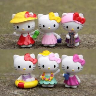 6 Cái / bộ Hello Kitty Mèo Bộ Thu Nhỏ Búp Bê Đồ Chơi Trẻ Em Vườn Cổ Tích Thủ Công Trang Trí Cây Cảnh Tượng Trang Trí Sân Vườn