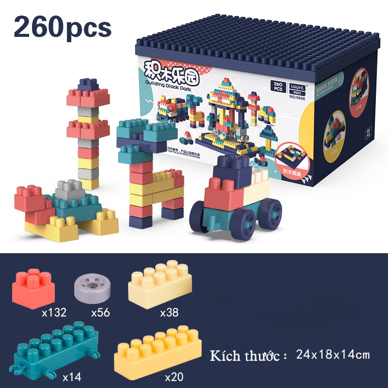 Bộ đồ chơi xếp hình Lego 260 chi tiết, 360 chi tiết , 520 chi tiết cho bé lắp ráp sáng tạo phát triển trí tuệ toàn diện