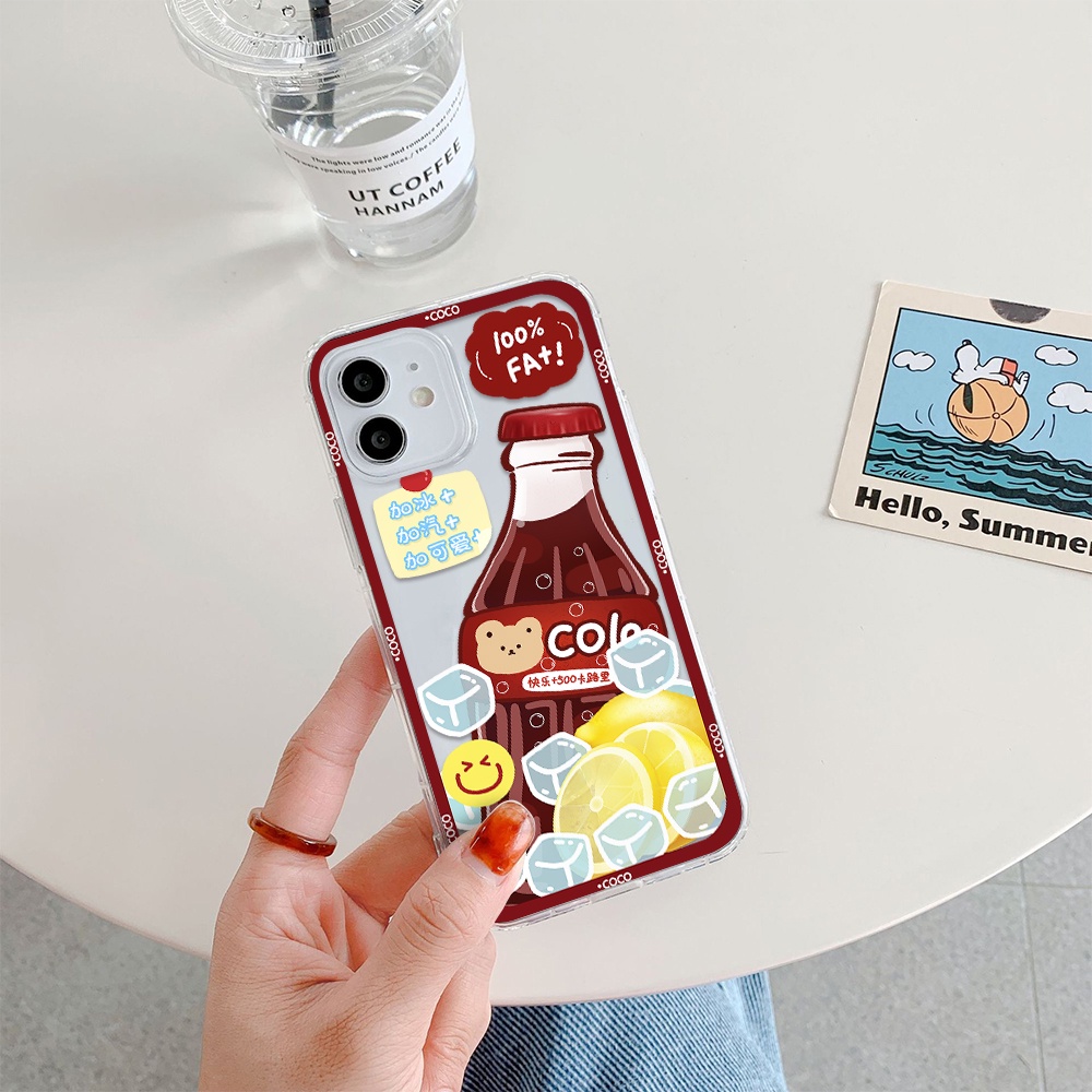 Ốp Điện Thoại Mềm Hình Nước Chanh / cola Cho Iphone 11 Pro Max 12 Pro Max 13 Pro Max Mini 6 7 8 6 7plus Se 2020 X Xs Xr 5 4
