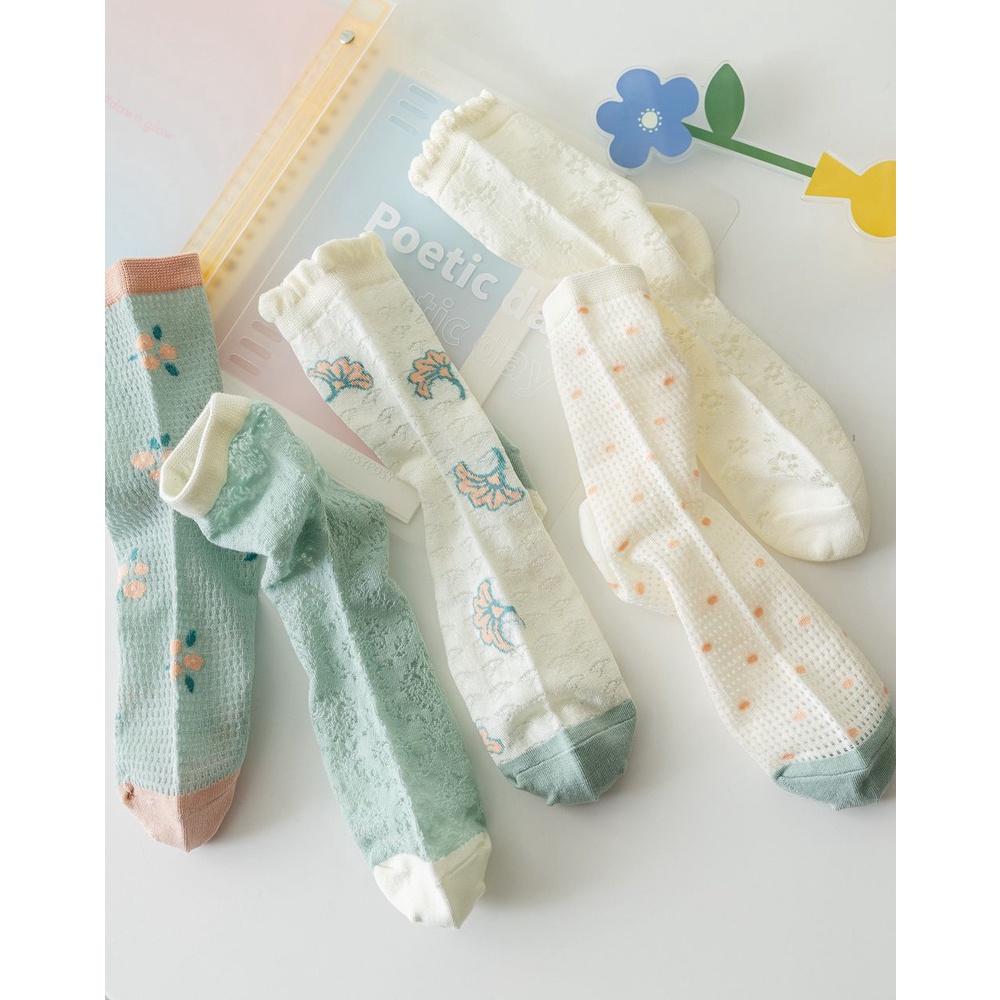Tất Cổ Vừa &amp; Bèo Vải Mỏng Nhẹ ERASHOP 079524 - Phù Hợp Mang Giày Bánh Mì, Co Giãn 4 Chiều, Bánh Bèo, Tiểu Thư, Rẻ Đẹp