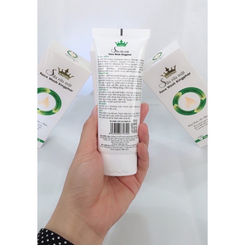 SỮA RỬA MẶT Face Wash  Kingphar - Tube 100ml - Chiết xuất thiên nhiên, làm sạch, dưỡng ẩm, làm trằng da