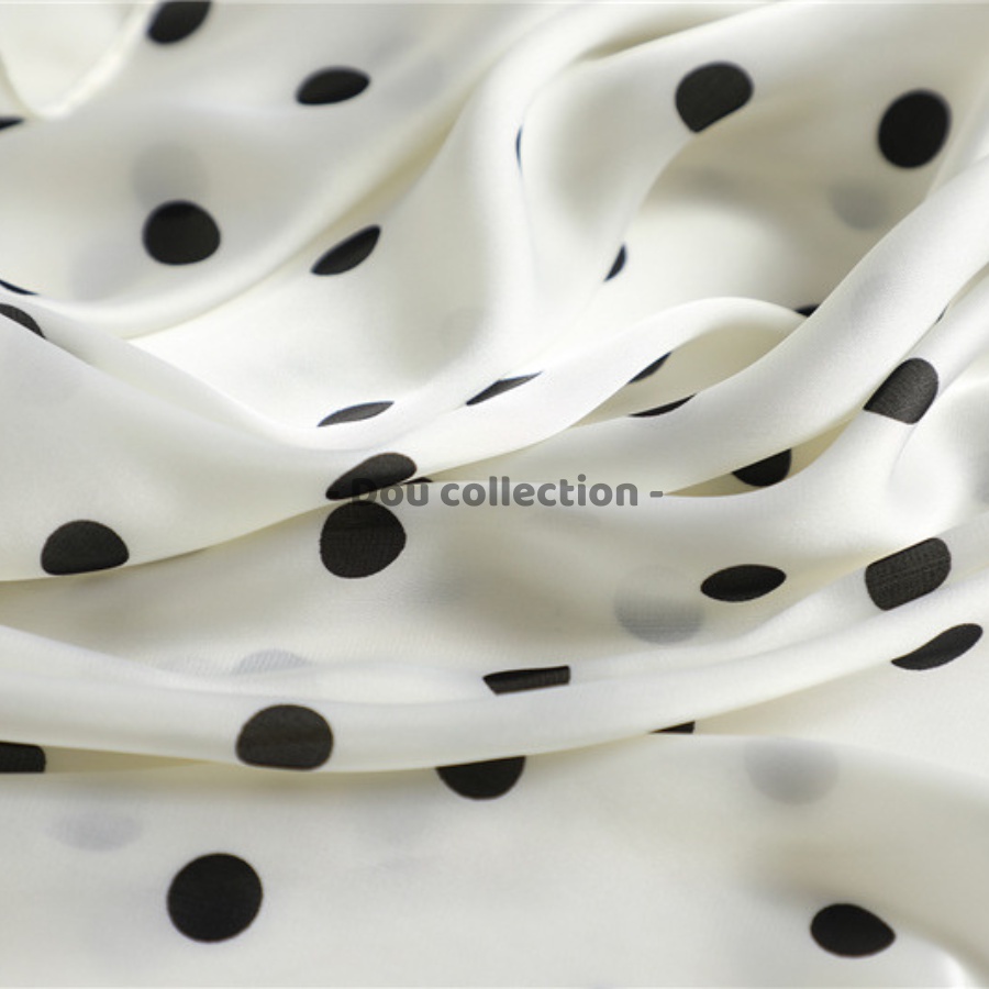 [NowShip2h] Khăn Lụa Vuông Làm Áo Yếm, Quàng CổHottren Họa Tiết Chấm Bi - Chất Liệu Chiffon - 90x90cm - Mã KL064