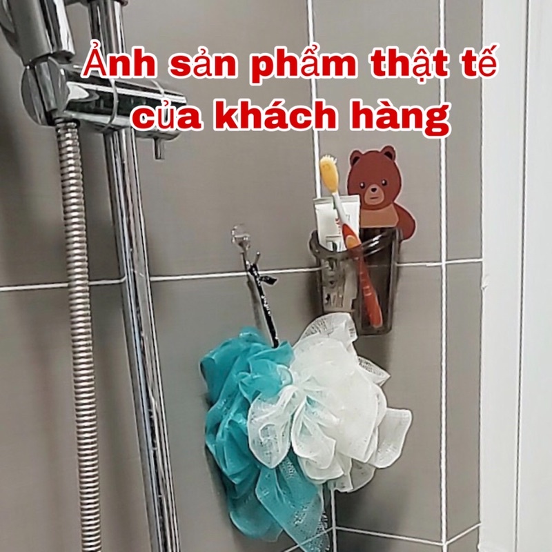 Cốc gấu dán tường chân không đựng bàn chải,kem đánh răng,vật dụng sinh hoạt cá nhân