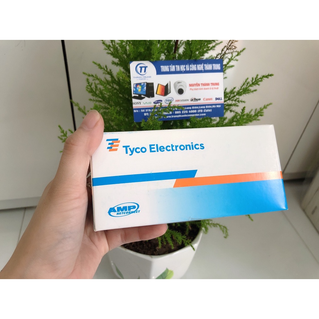 Hạt mạng amp Rj45 hộp 100 hạt - Hạt mạng AMP Tyco chân đồng Chính hãng 100%