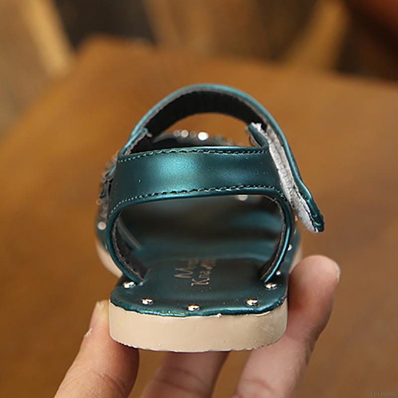 Giày sandal đế mềm chống trượt đính kim tuyến xinh xắn cho bé gái