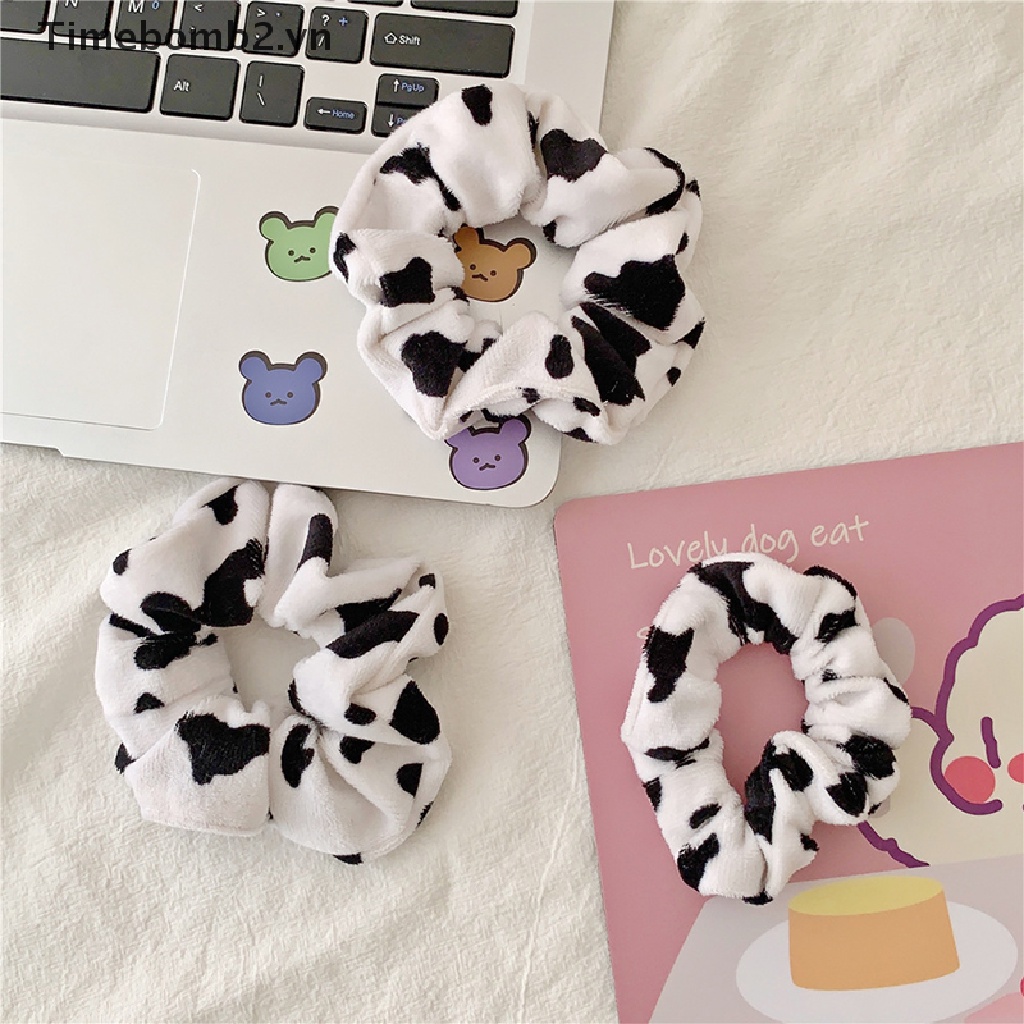 Set 2 Dây Cột Tóc Vải Nhung Co Giãn Đáng Yêu