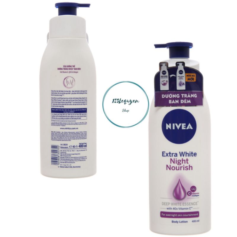 Sữa dưỡng thể trăng da nivea ban đem(400ml)