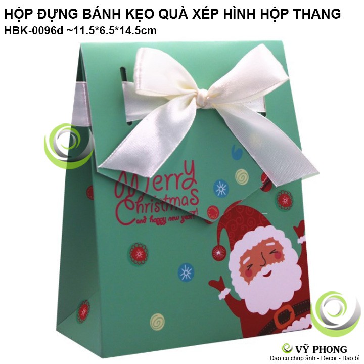HỘP GIẤY ĐỰNG BÁNH KẸO XẾP HÌNH THANG ĐỰNG QUÀ CÁC DỊP LỄ TẾT NOEL GIÁNG SINH PHONG CÁCH HÀN HBK-0096