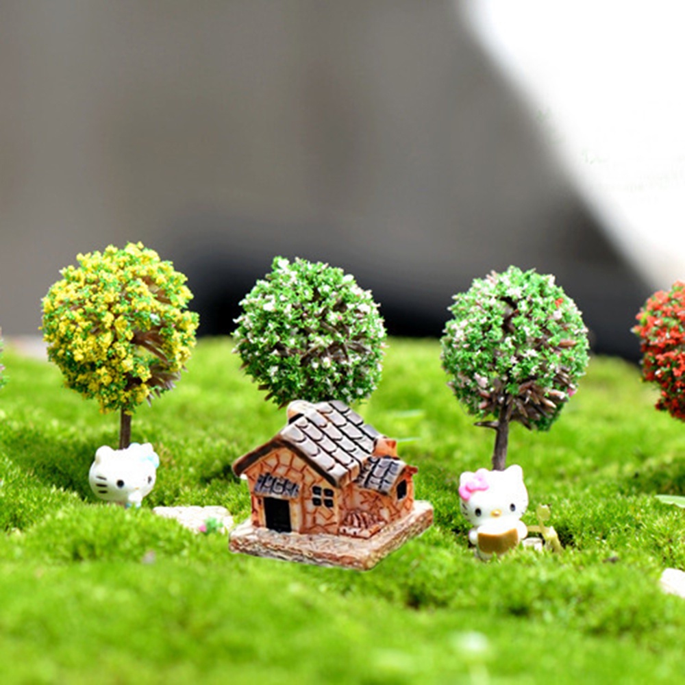 Set 3 Đồ trang trí Ngôi Nhà Mini Bằng Nhựa Resin Trang Trí Bể Cá / Tiểu Cảnh / Nhà Búp Bê Diy