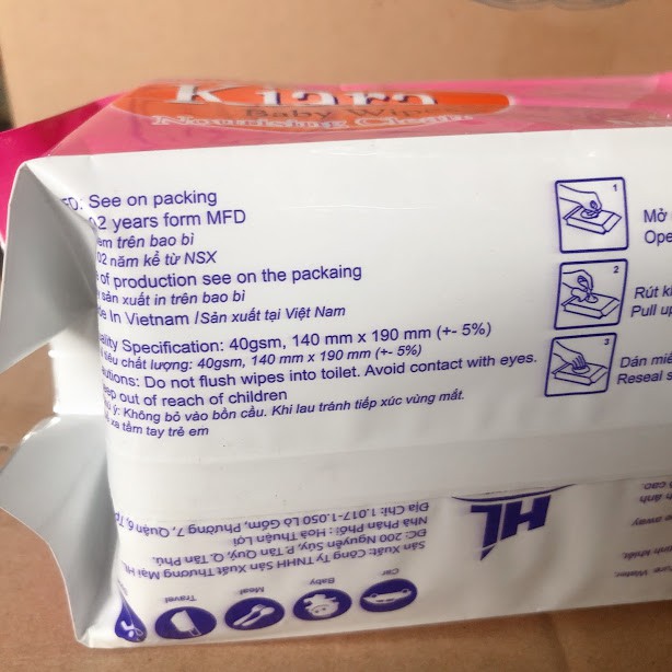 khăn giấy ướt kiara baby wipes 110 tờ không mùi