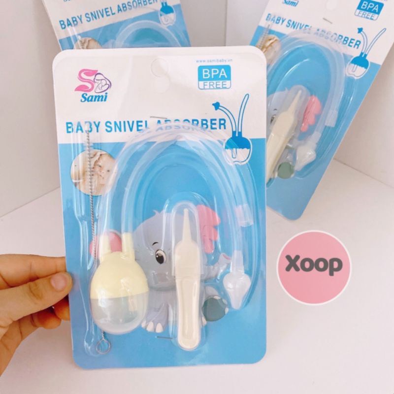 Dụng Cụ Hút Mũi Sami/kiluta Kèm Nhíp Gắp Rỉ Mũi + Cọ Vệ Sinh - Sơ sinh