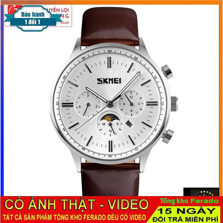 [ xả kho ] ĐỒNG HỒ NAM SKMEI 9117, DÂY DA CAO CẤP, KIỂU DÁNG DOANH NHÂN