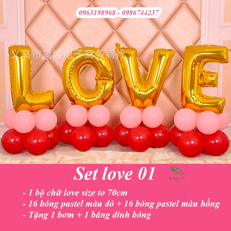 Set Bóng Chữ Love Trang Trí Phòng Cưới, Trang Trí Sinh Nhật