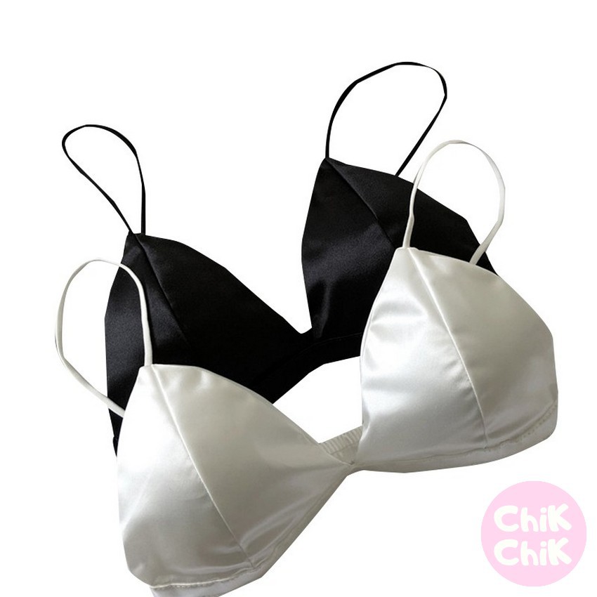 Áo bra satin bóng trơn lưng dây chun co giãn cao cấp - ChikChik AL012 | BigBuy360 - bigbuy360.vn