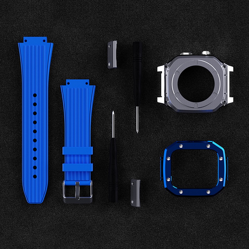 Dây Đeo Thay Thế Chất Liệu Thép Không Gỉ Phối Hợp Kim Nhôm Cho Đồng Hồ Apple Watch 7 45mm 6 SE 5 4 44mm