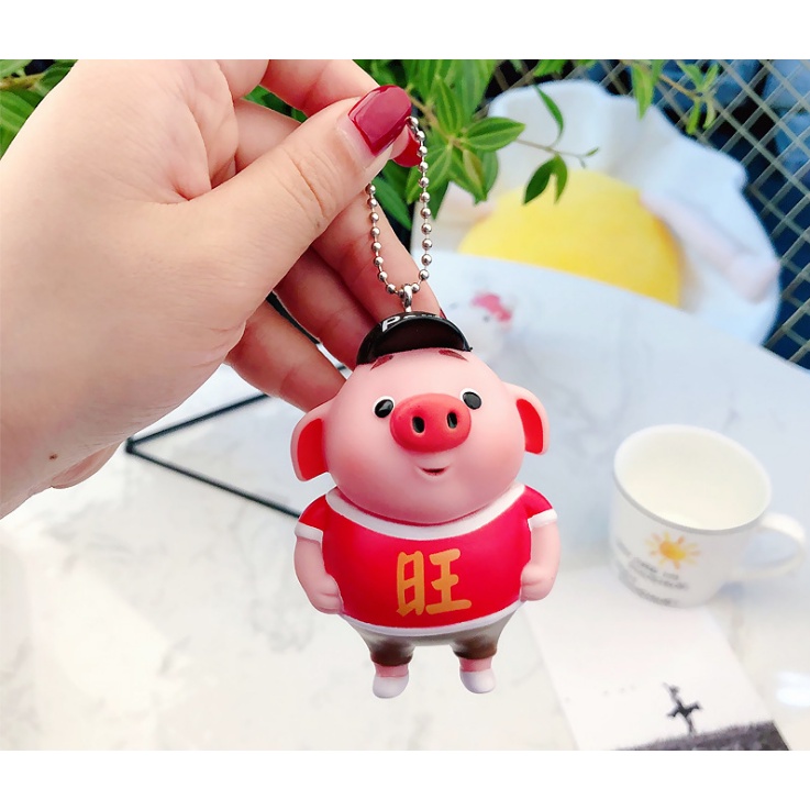 Móc khóa nhân vật hoạt hình con lợn con heo treo balo xe máy móc khóa quà tặng lưu niệm đáng yêu