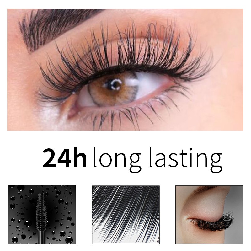 10ML Mascara đen sợi tơ 4D pffee chuốt mi dài và dày trang điểm chống nước nhanh khô