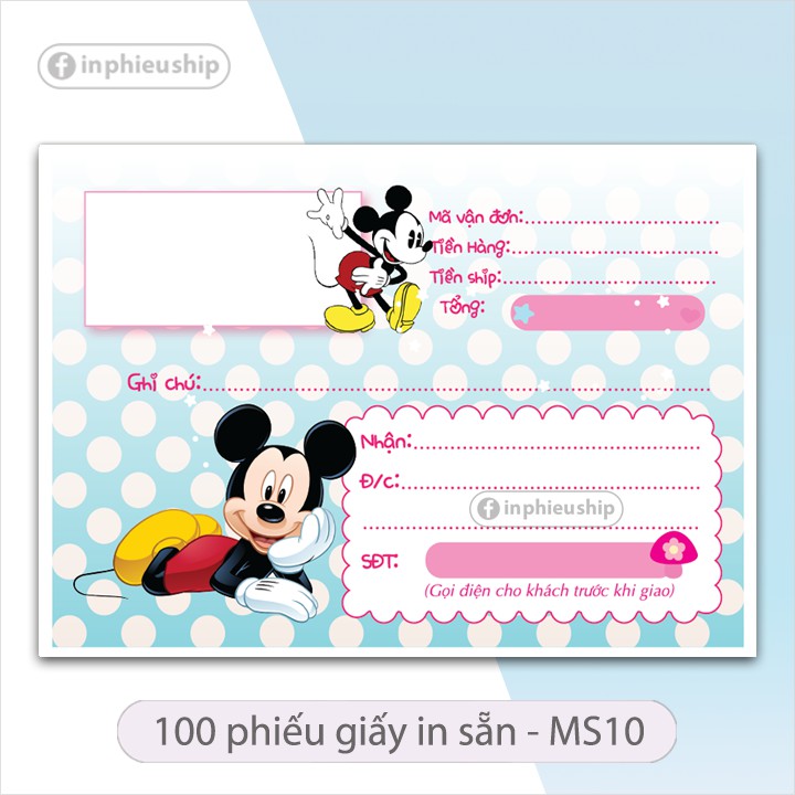 Phiếu giao hàng 100 tờ (Mã số 10)