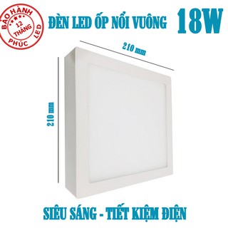 Đèn led ốp nổi vuông 18w ánh sáng trắng – loại tốt