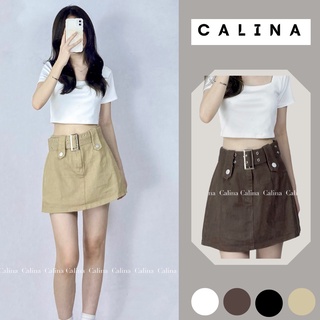 Quần giả váy nữ Calina chất kaki phối thắt lưng cực xinh, có lớp lót trong không sợ bị lộ