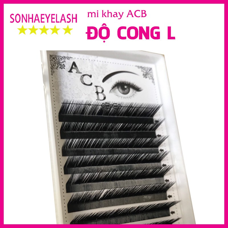 Mi khay độ cong L,  chất silk Hàn, mềm dễ bắt keo, dùng để nối volume, classic, Sơn Hà eyelash chuyên sỉ lẻ dụng cụ mi