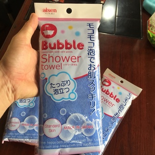 [Hỏa Tốc HN] Khăn tắm chà kì lưng Aisen nội địa Nhật Bản BF200 100x28cm (Màu Xanh)