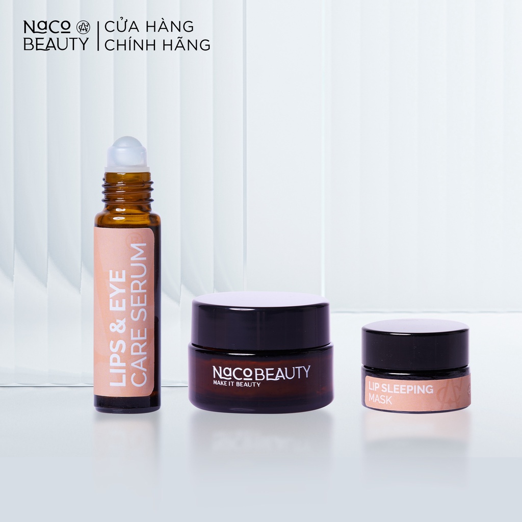 Bộ Dưỡng Môi Mắt NACOBEATY Dưỡng Hồng Môi Set Nacobeauty Làm Sáng Mềm Mịn Môi Dùng Cho Nam và Nữ