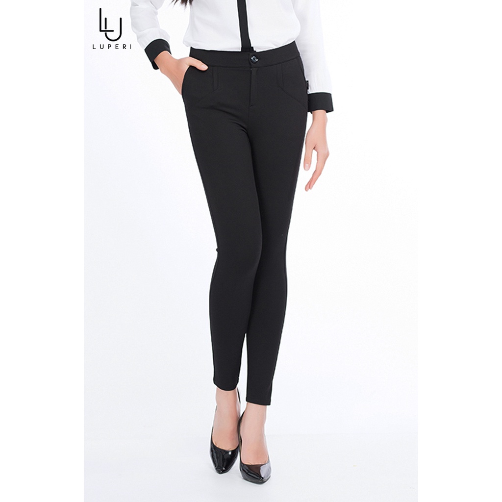 Quần Legging Cao Cấp Luperi LP533 Chất Liệu Umi Dày Dặn Khóa Trước Cúc Trước