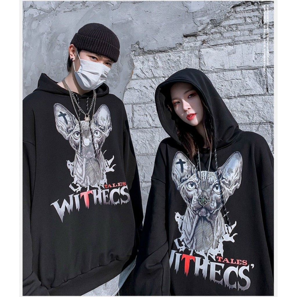 Áo khoác, áo hoodie unisex nam nữ nỉ ngoại form rộng chó withecs siêu cute năng động thời trang học đường