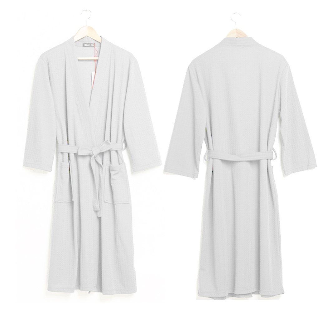 Women Water Absorption Bath Robe Solid Waffle Bathrobe Spa Home Dress Nightgown【vollter1】