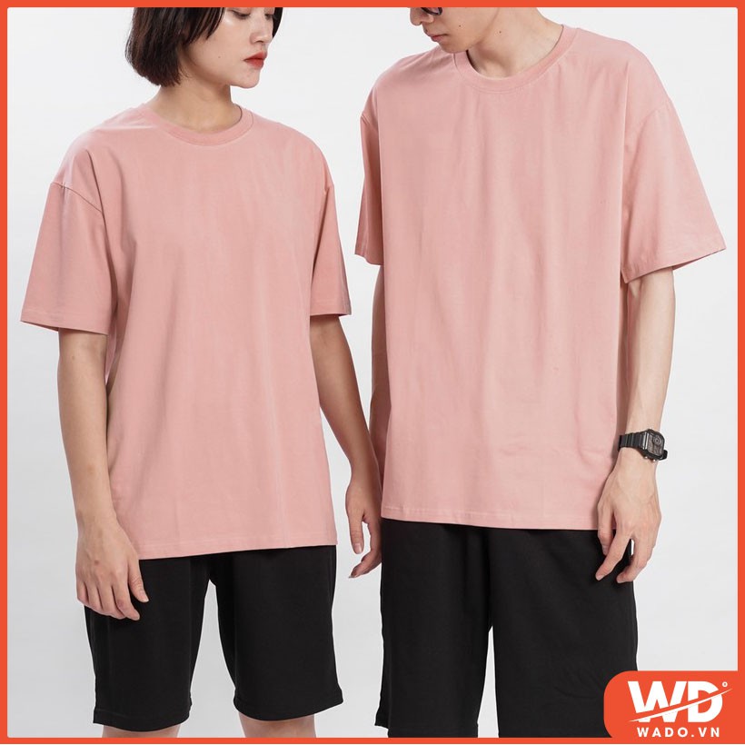 Áo phông trơn unisex tay lỡ, áo thun tay lỡ nam nữ form rộng chất cotton mềm mịn 8 màu để chọn