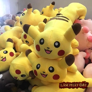 Gấu bông pikachu nằm mini thú nhồi bông mini size nhỏ an toàn cho da trẻ em