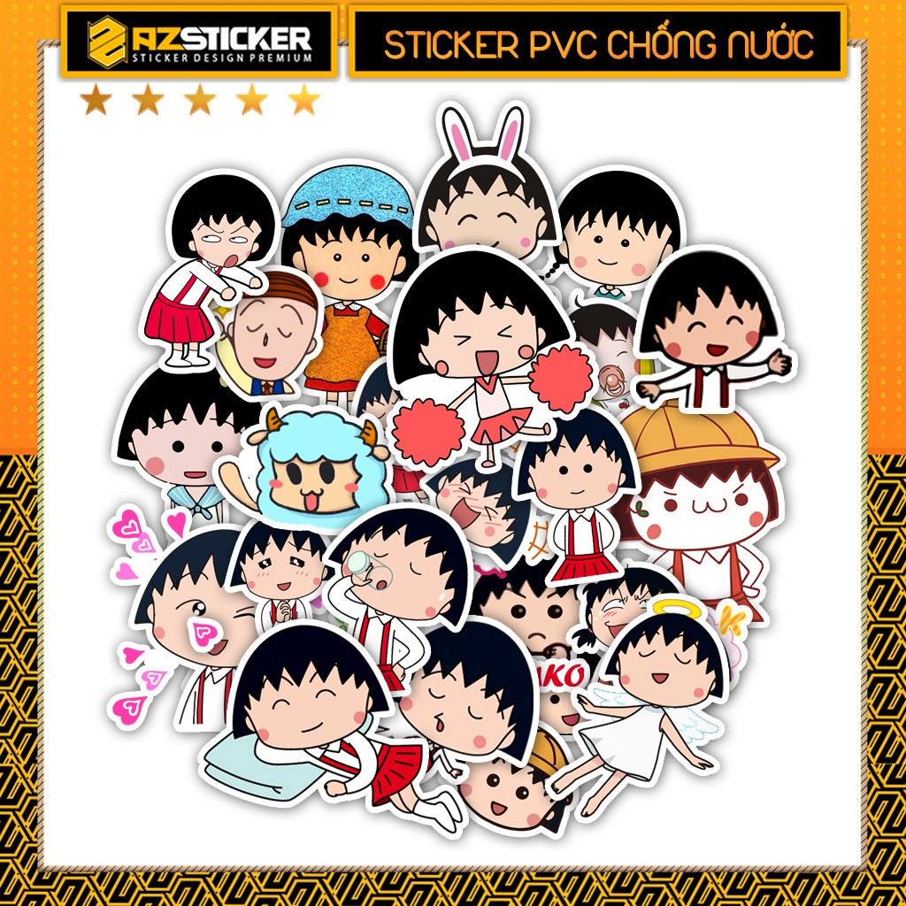 Sticker Maruko Đáng Yêu Chất Liệu Chống Nước | STK111 | Hình Dán Sticker Dán Điện Thoại Laptop Điện Thoại Sổ Vở