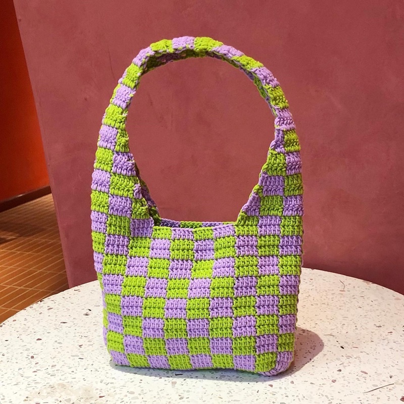 Túi đan đan móc thủ công Ô bàn cờ CheckeredBAGs