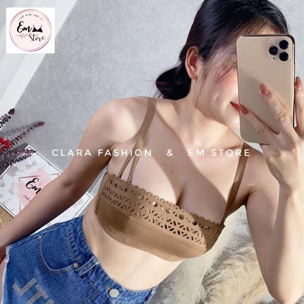 Áo Đúc Cúp Ngực, Áo Lót Quả Ngang Không Gọng Siêu Nâng Đẩy  Em Store