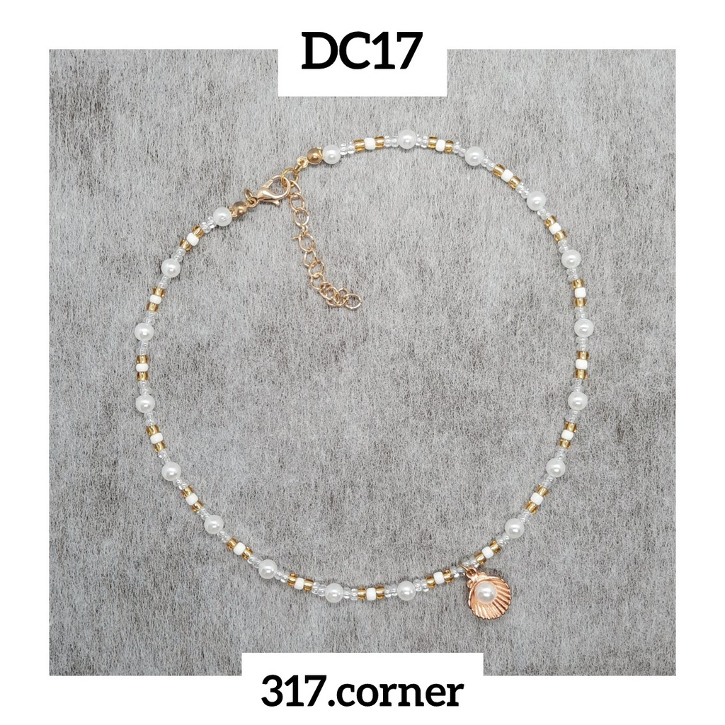 Vòng cổ / Dây chuyền hạt cườm + hạt trai + vỏ sò - DC17 - 317.corner