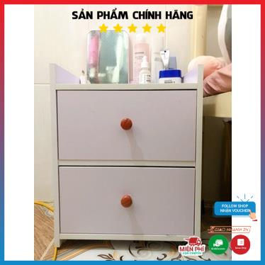 Kệ gỗ 2 ngăn kéo đầu giường tiện lợi, kệ đầu giường tiện lợi chất gỗ MDF dễ dàng lắp ráp