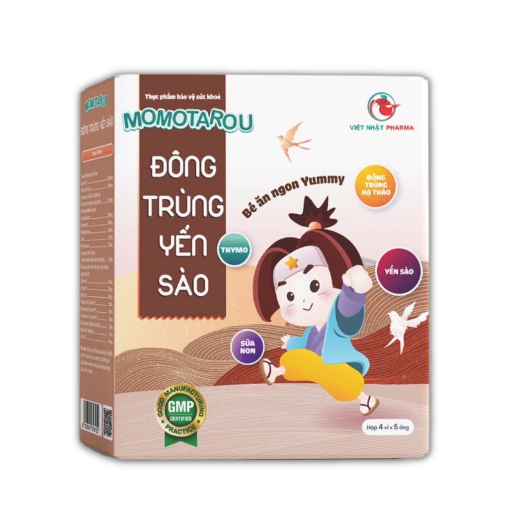 Siro bé ăn ngon Momotarou Đông Trùng Yến Sào - Hộp 20 ống 10ml