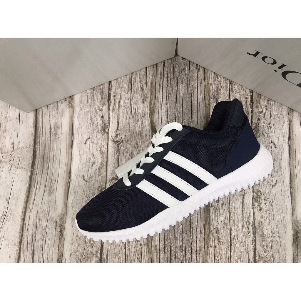 Giày thể thao nam tập gym - chạy bộ - hoạt động thể thao - sneaker nam 3 sọc trắng siêu bền, siêu đẹp