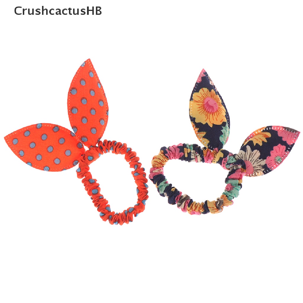 Set 10 dây buộc tóc đàn hồi tai thỏ và nơ phong cách hỗn hợp xinh xắn cho bé gái