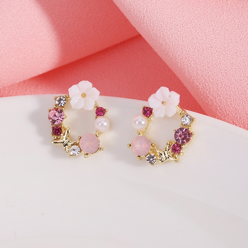 Khuyên tai PINKDUDU PD262 dạng tròn nhiều màu sắc phong cách Hàn Quốc cho nữ