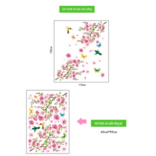 DECAL DÁN TƯỜNG CÀNH ĐÀO HỒNG 5