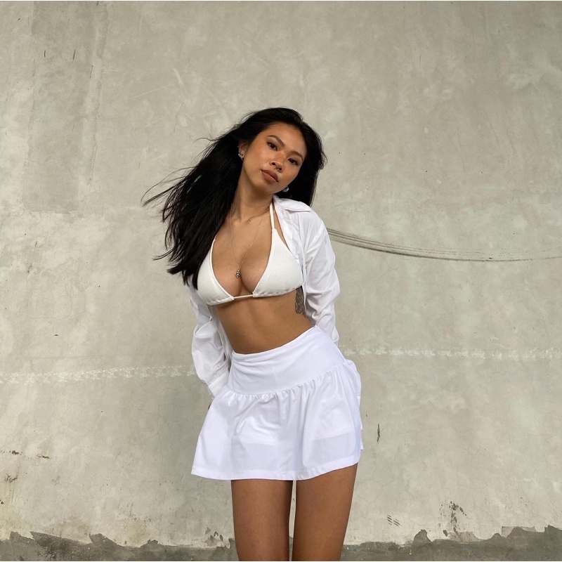 Váy xoè có dây thắt lưng hai màu  tennis Lexi DINSSWIMWEAR